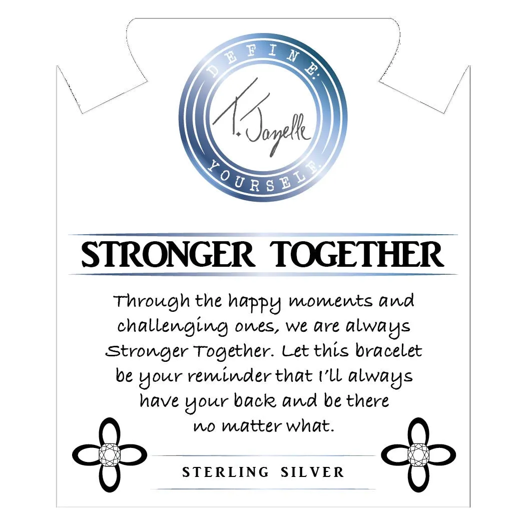 Terahertz Stone Bracelet with Stronger Together Sterling Silver Charm
