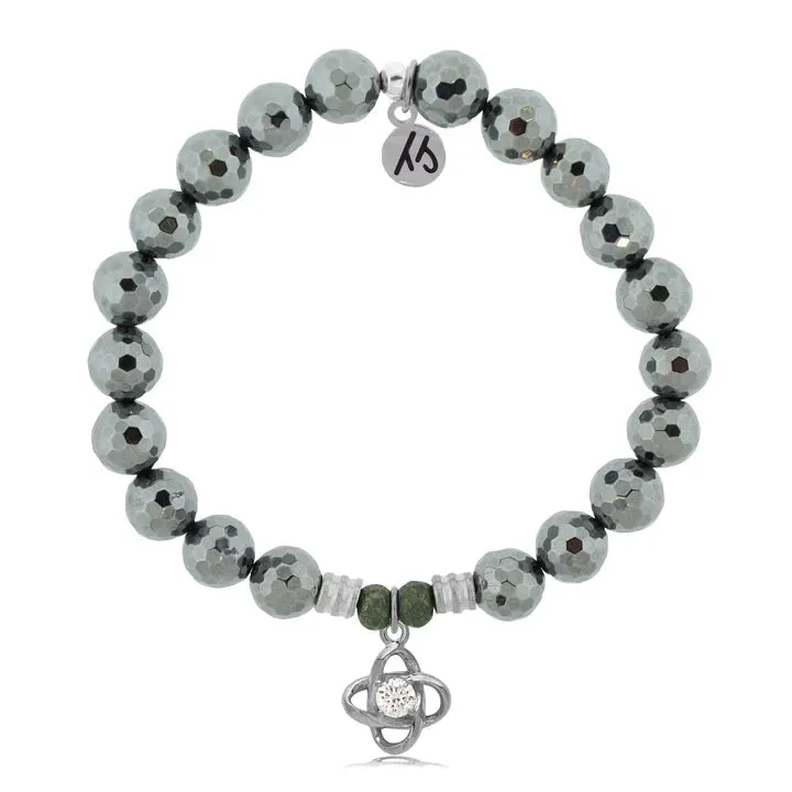 Terahertz Stone Bracelet with Stronger Together Sterling Silver Charm