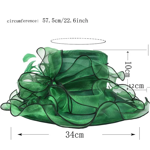 Women Kentucky Derby Church Organza Hat S056