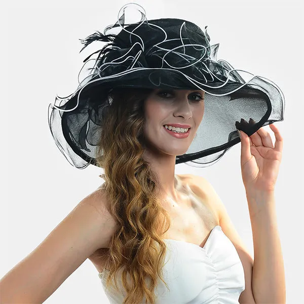 Women Kentucky Derby Church Organza Hat S056