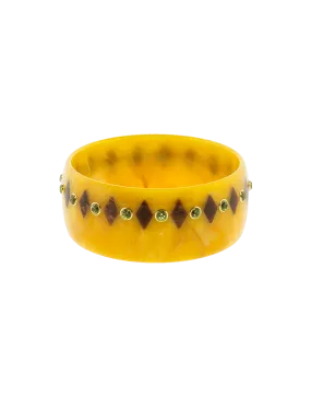 Yellow And Brown Bakelite Bangle