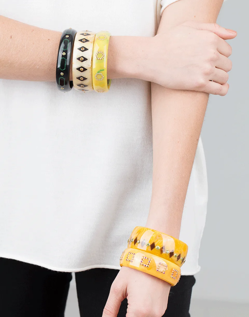 Yellow And Brown Bakelite Bangle