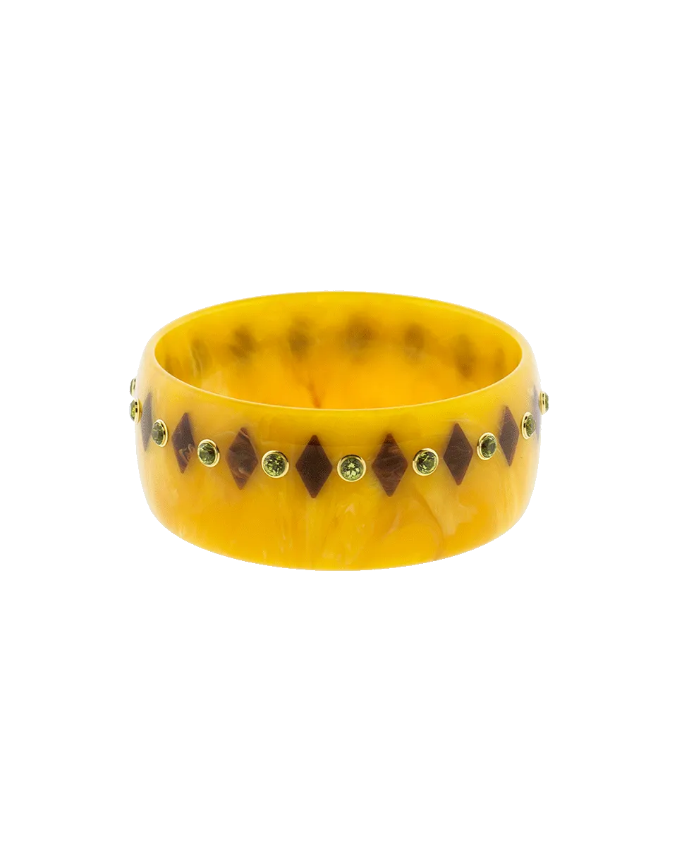 Yellow And Brown Bakelite Bangle