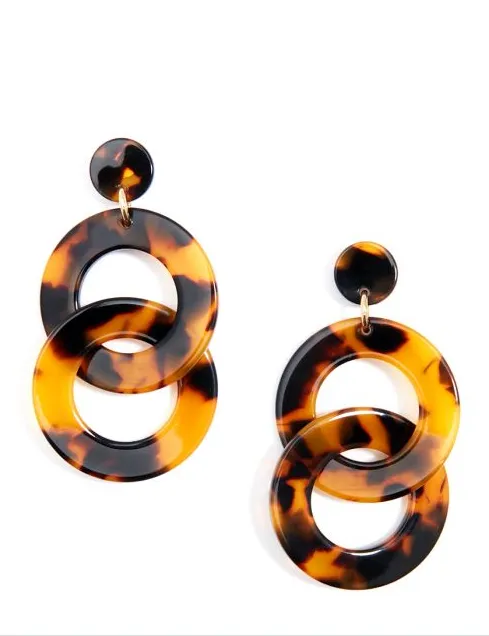 Zenzii Tortoise Chain Drop Earrings