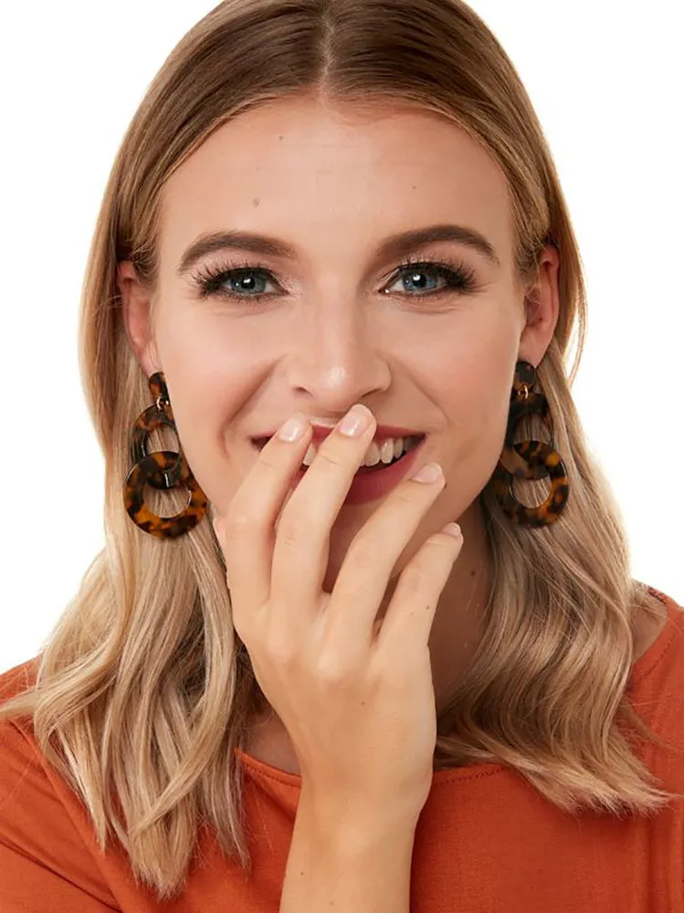 Zenzii Tortoise Chain Drop Earrings